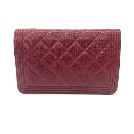Sold Chanel Wallet on Chain Boy Half Flap Red Caviar Leather