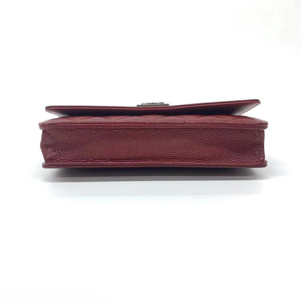 Sold Chanel Wallet on Chain Boy Half Flap Red Caviar Leather