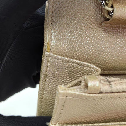 Sold Chanel WOC Wallet on Chain Chevron Champagne Iridescent Leather Bag