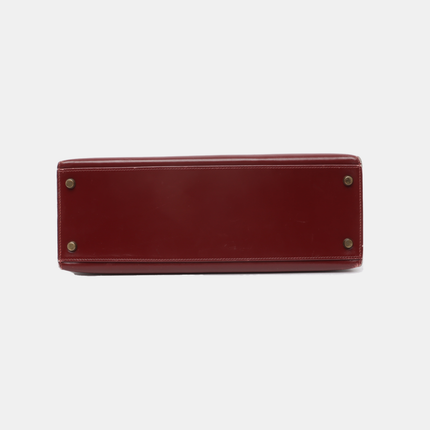 Hermes Kelly 32 Sellier Burgundy Box Leather Gold HW 1987