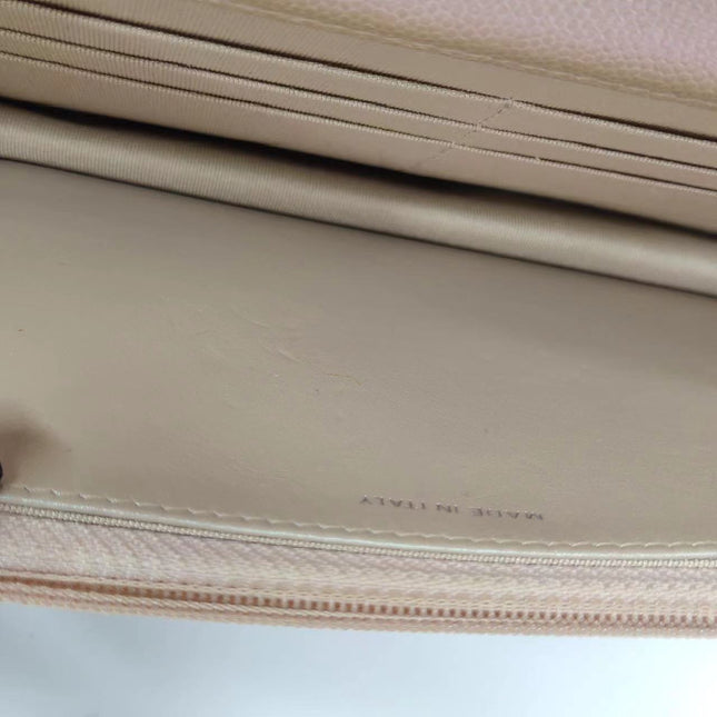 Sold Chanel WOC Wallet on Chain Chevron Champagne Iridescent Leather Bag
