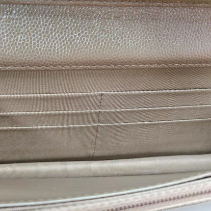 Sold Chanel WOC Wallet on Chain Chevron Champagne Iridescent Leather Bag
