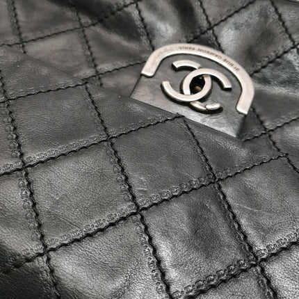Chanel 2013 Paris-Edinburgh Large Black Flap Calfskin Leather Shoulder Bag