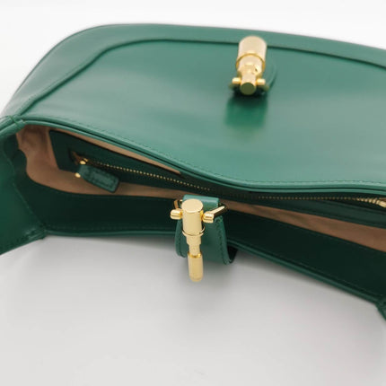 Gucci Jackie 1961 Green Leather Bag Small with Adjustable Strap