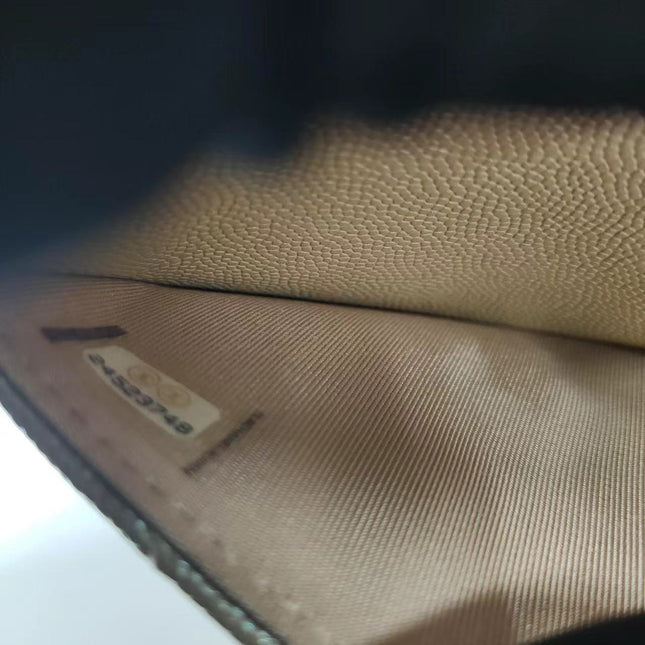 Sold Chanel WOC Wallet on Chain Chevron Champagne Iridescent Leather Bag