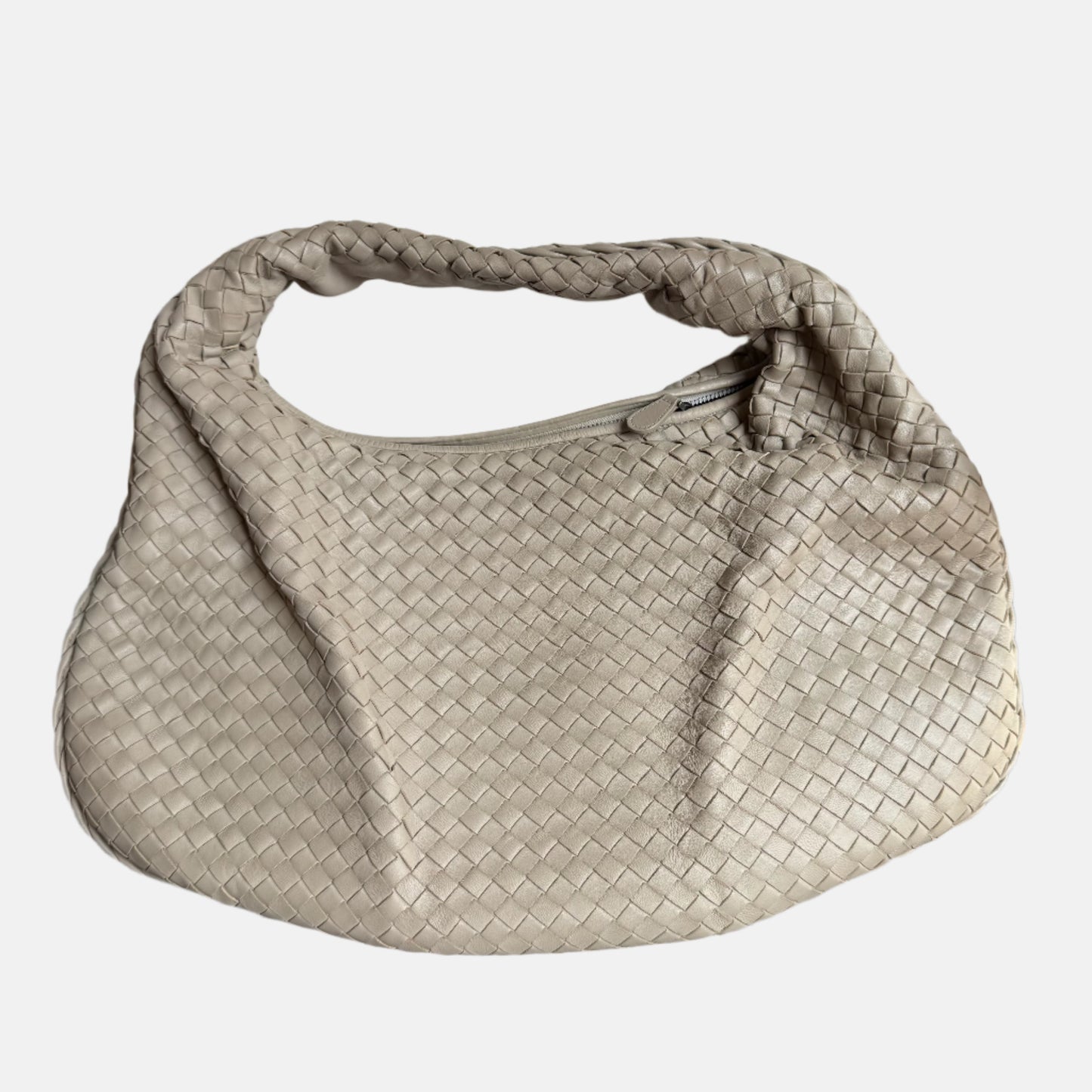 Bottega Veneta Hobo Bag Lambskin leather Light Grey Large 47cm-Luxbags