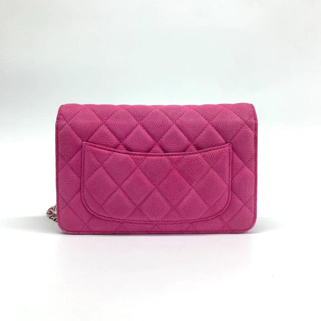 Sold Chanel Wallet on Chain Classic Flap Fuchsia Caviar Leather