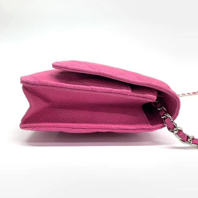 Sold Chanel Wallet on Chain Classic Flap Fuchsia Caviar Leather
