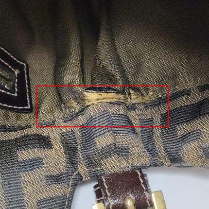 Fendi Mamma Baguette Mini Brown Zucca Print Gold Hardware