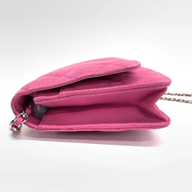 Sold Chanel Wallet on Chain Classic Flap Fuchsia Caviar Leather