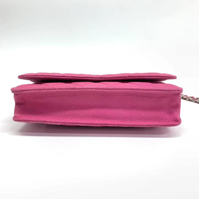 Sold Chanel Wallet on Chain Classic Flap Fuchsia Caviar Leather