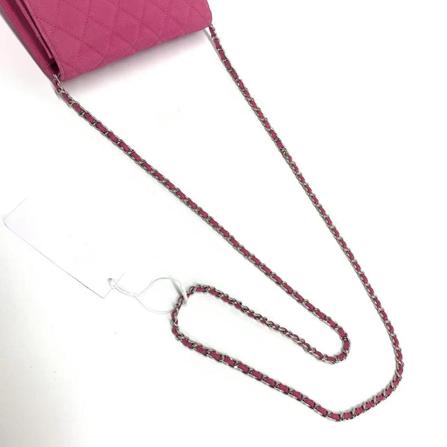 Sold Chanel Wallet on Chain Classic Flap Fuchsia Caviar Leather