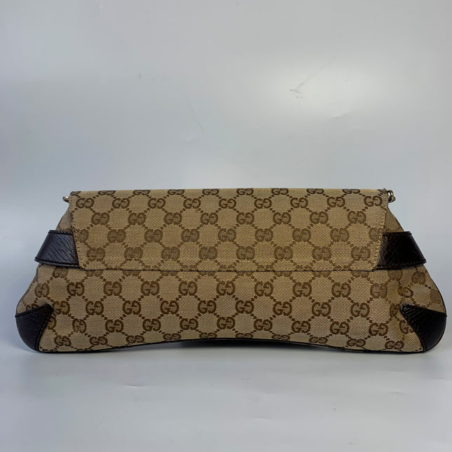 Sold Iconic 2003 Gucci Horsebit 1955 Cloth Black Monogram Shoulder bag
