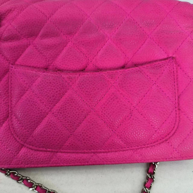 Sold Chanel Wallet on Chain Classic Flap Fuchsia Caviar Leather