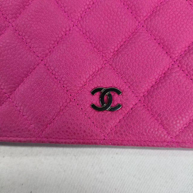Sold Chanel Wallet on Chain Classic Flap Fuchsia Caviar Leather