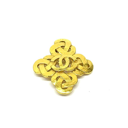 Chanel Coco Mark Vintage Gold CC Logo Brooch, 1997-Luxbags