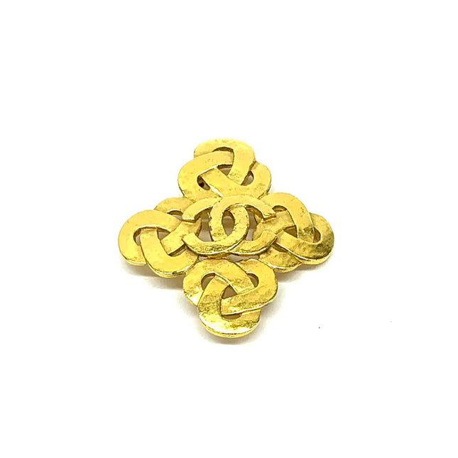 Chanel Coco Mark Vintage Gold CC Logo Brooch, 1997-Luxbags