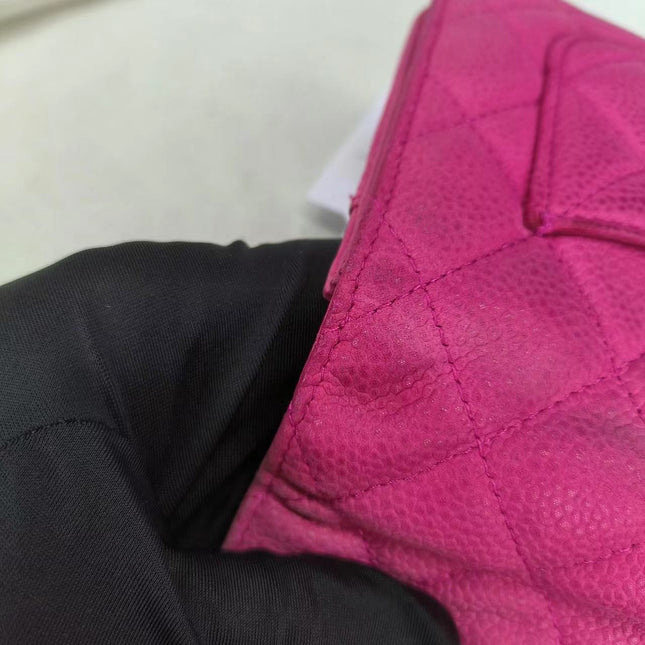 Sold Chanel Wallet on Chain Classic Flap Fuchsia Caviar Leather