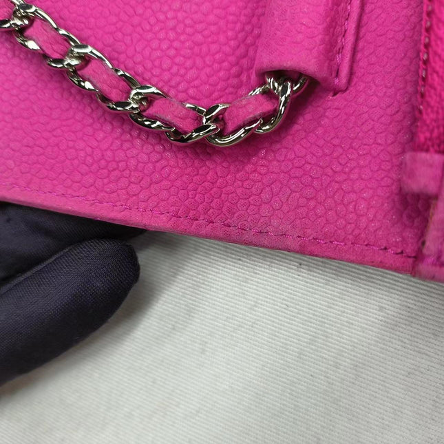 Sold Chanel Wallet on Chain Classic Flap Fuchsia Caviar Leather