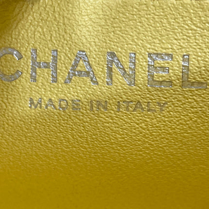 Chanel Classic Flap Mini Square Yellow Patent Lambskin Crossbody Bag 2014