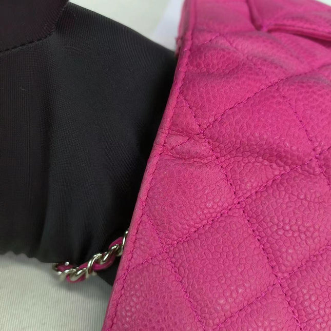 Sold Chanel Wallet on Chain Classic Flap Fuchsia Caviar Leather