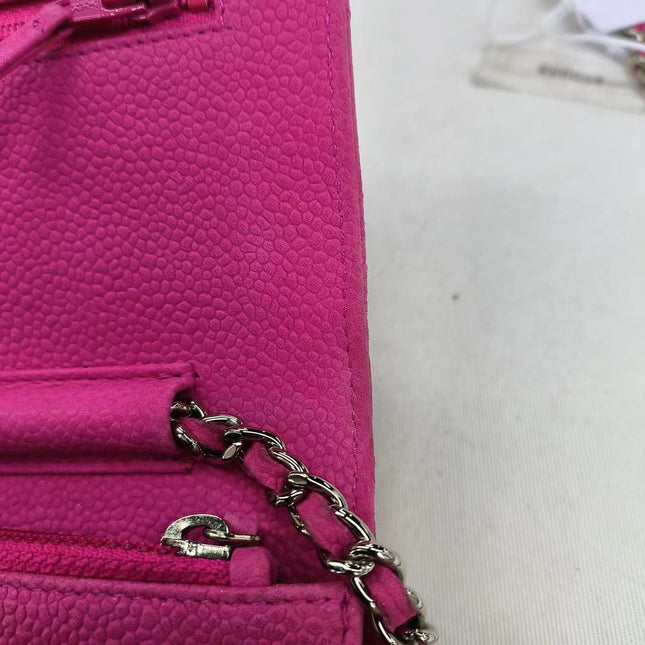 Sold Chanel Wallet on Chain Classic Flap Fuchsia Caviar Leather