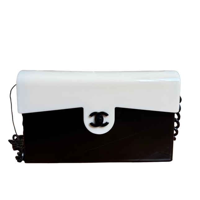 Chanel Acrylic Flap Small Two-tone Black and White Shoulder Bag
