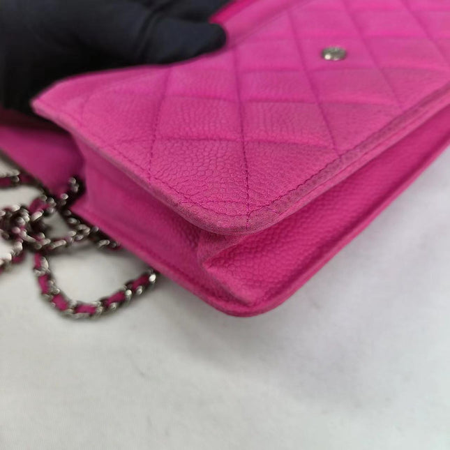 Sold Chanel Wallet on Chain Classic Flap Fuchsia Caviar Leather
