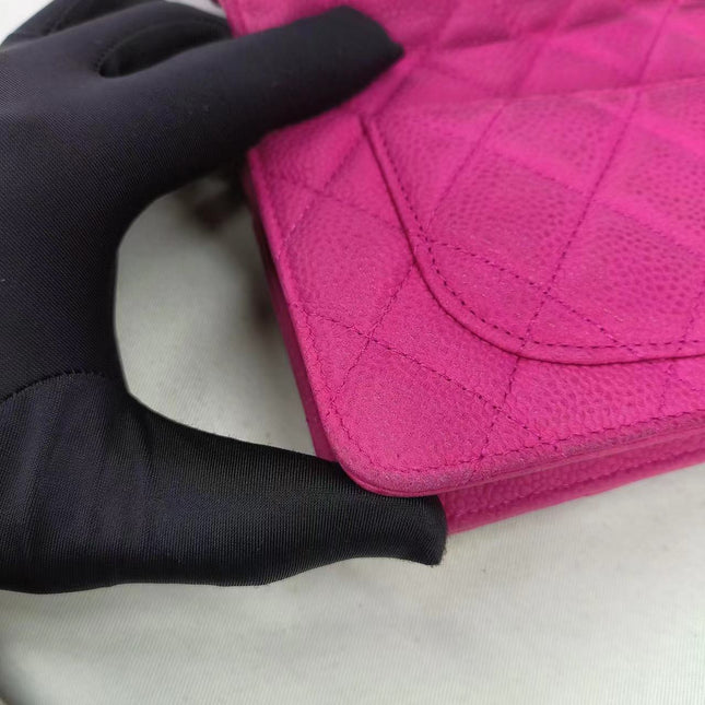 Sold Chanel Wallet on Chain Classic Flap Fuchsia Caviar Leather