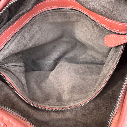 Sold Bottega Veneta Veneta Hobo Medium Coral Intrecciato Leather Bag 47cm
