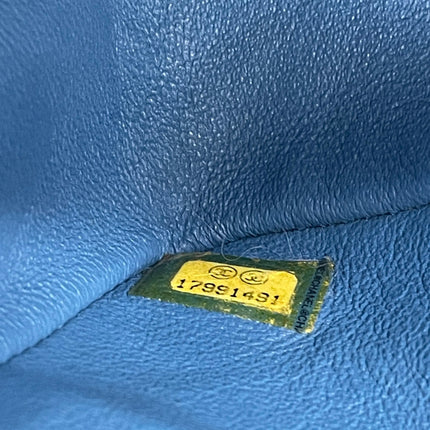 Chanel Timeless Classic Flap Medium Light Blue Caviar Leather Silver Hardware