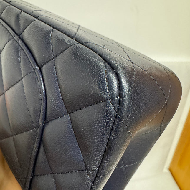 Chanel Classic Flap Rectangular Mini 2015 Navy Lambskin Gold Hardware