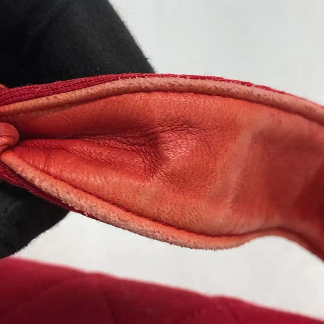 Chanel Mini Top Handle Bag Red Fabric Gold Hardware