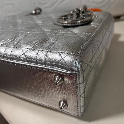 SOLD Lady Dior Small My Abcdior Cannage Leather Silver