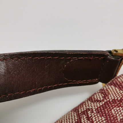 Dior Saddle Vintage Medium Red Burgundy Monogram Oblique Shoulder Bag 2002