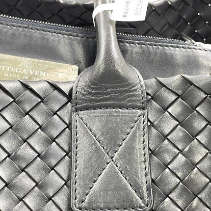 Bottega Veneta Cabat Large Intreccio Leather Tote Bag Black 40cm