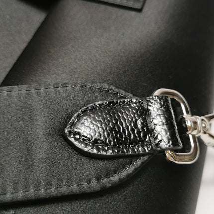 Fendi Baguette Black Silk Crystal Buckle Crossbody Bag