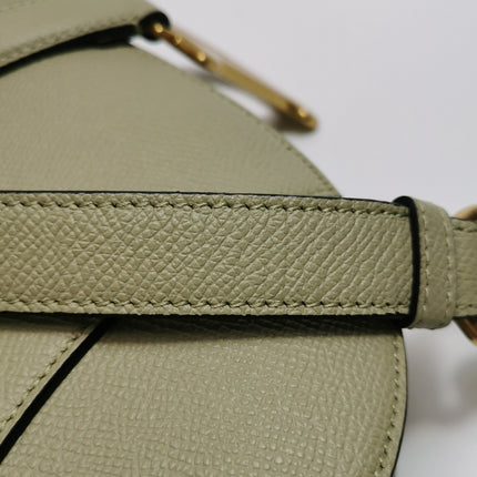 Dior Saddle Medium 2022 Mint Green Grained Leather Handbag with Leather Strap