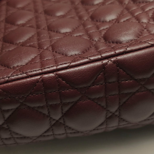Lady Dior Large Bag Burgundy Lambskin Cannage Leather