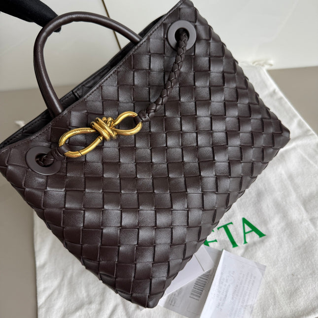 Bottega Veneta Small Andiamo Fondant Dark Chocolate Brown Intrecciato Handbag