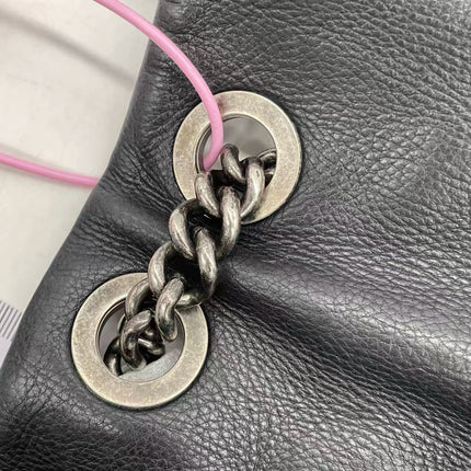 Chanel 2013 Paris-Edinburgh Large Black Flap Calfskin Leather Shoulder Bag