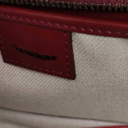 Gucci Bamboo 1947 Small Ancora Red Burgundy Calfskin Leather Top Handle Bag