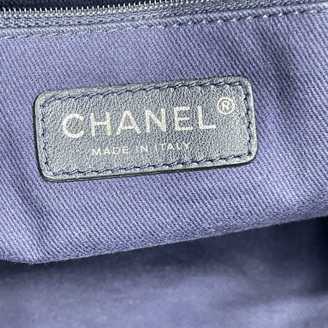 Chanel Deauville Tote Medium Navy Denim Top Handle