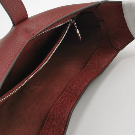 Gucci Jackie 1961 Burgundy Large Pebbled Leather Shoulder Bag with Strap