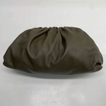 Bottega Veneta Pouch Calfskin Leather Dark Green Large