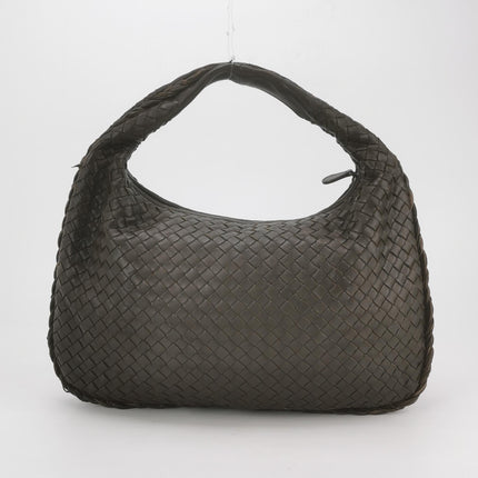 Bottega Veneta Veneta Hobo Medium Dark Chocolate Brown 40cm Intrecciato Lambskin leather