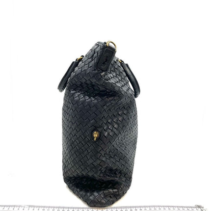 Bottega Veneta Maxi Convertible Tote Bag Hobo Black Leather Two-way Carry 50cm