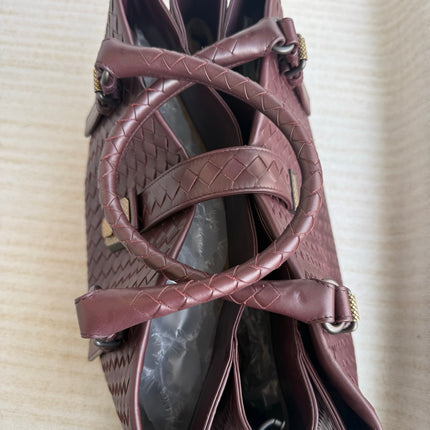 Bottega Veneta Roma Burgundy Intrecciato Nappa Leather Large 35cm
