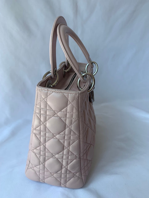 Sold Lady Dior Pink Cannage Leather Medium 96-MA-0132