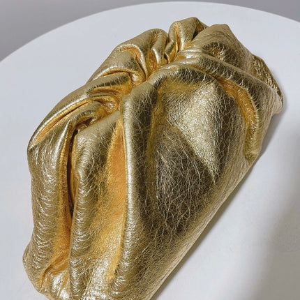 Sold Bottega Veneta Pouch Gold Leather